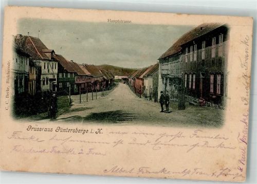 Güntersberge 1901 Hauptstraße