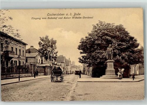 Oschersleben 1908 Kaiser Wilhelm-Denkmal Kutsche