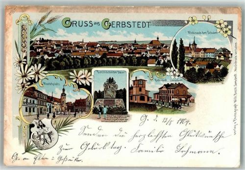 Gerbstedt 1904 Marktplatz Bahnhof Blick zu den Schulen