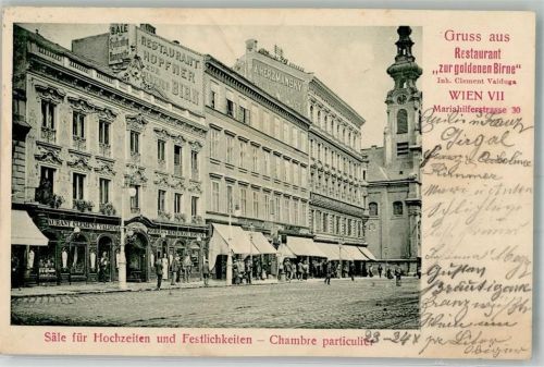 1070 Wien 7. Bezirk, Neubau 1902 - Gasthaus Zur goldenen Birne Mariahilferstraße