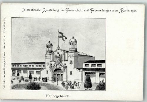 Charlottenburg 1900 Feuerschutz und Feuerrettungswesen Hauptgebäude offizielle Karte Serie II Nr. 2