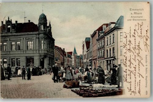 Emmerich 1905 Altenmarkt Steinstraße Marktszene