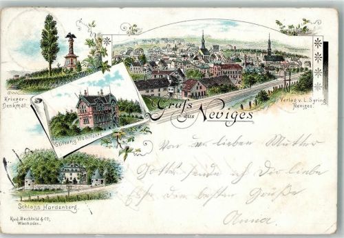 Neviges 1898 Stiftung Wohlfahrt Schloß Hardenberg Kriegerdenkmal