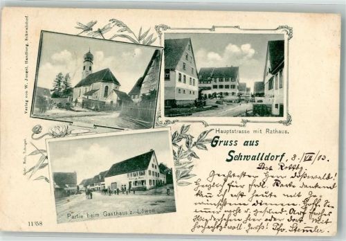 Schwalldorf 1903 Hauptstraße Rathaus Gasthaus z. Löwen