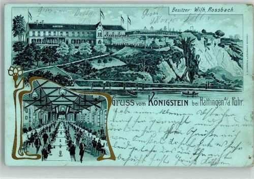 Hattingen 1907 Gasthaus Königstein Festsaal Ruhr