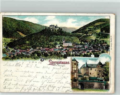 Leutenberg 1903 Schloß Friedensburg Schloßhof