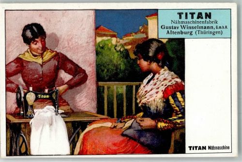 Altenburg Werbung Titan Maschine Schneiderin Beruf Gustav Winselmann