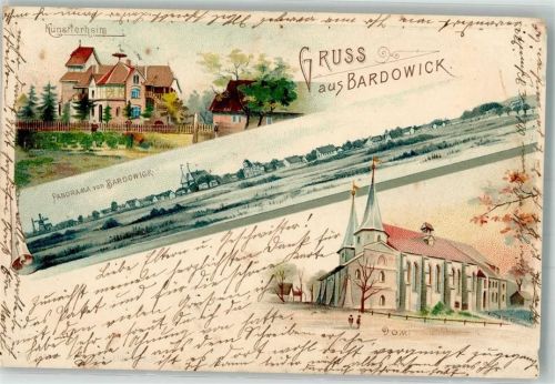 Bardowick 1899 Lithographie Künstlerheim Windmühle Bardowicker Dom Bahnpost Hannover-
