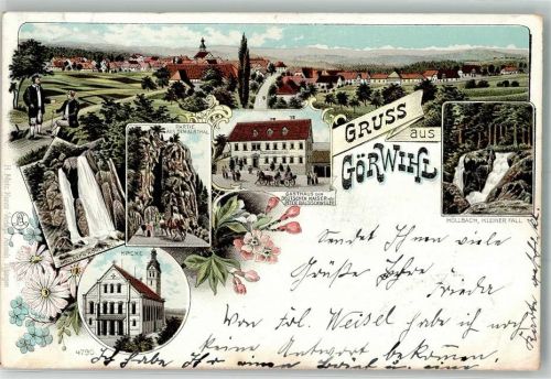 Görwihl 1901 Gasthaus zum Deutschen Kaiser Höllbach Hoher Fall Höllbach Kleiner Fall