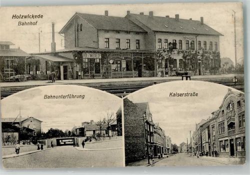 59439 W4755 Holzwickede 1916 - Kaiserstraße Bahnhof Bahnunterführung