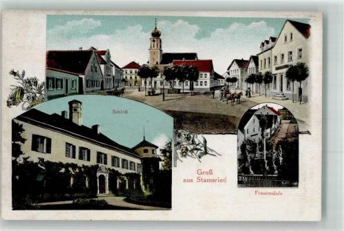 Stamsried Frauensäule Schloß Marktplatz Kirche St. Johannes der Täufer Eugen Felle-Isny