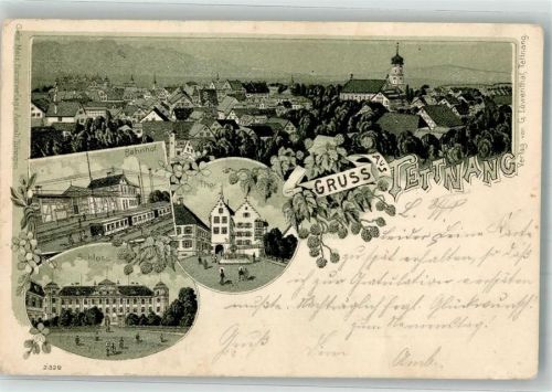 Tettnang 1899 Schloß Bahnhof Stadtor