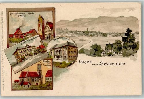 Spaichingen Städt. Schulgebäude Gewerbemuseum Stadtpfarrhaus Rathaus
