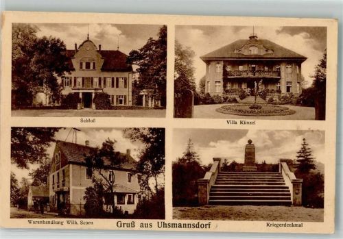 Uhsmannsdorf Schloss Villa Künzel Kriegerdenkmal