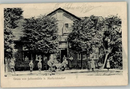 Markoldendorf 1910 Gasthaus Juliusmühle Bahnpost Kassel-Salzderhelden Zug 381