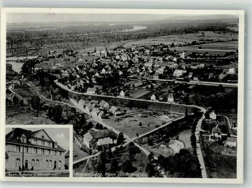 Neuenburg Fliegeraufnahme Gasthaus-Kaffee zum Bahnhof