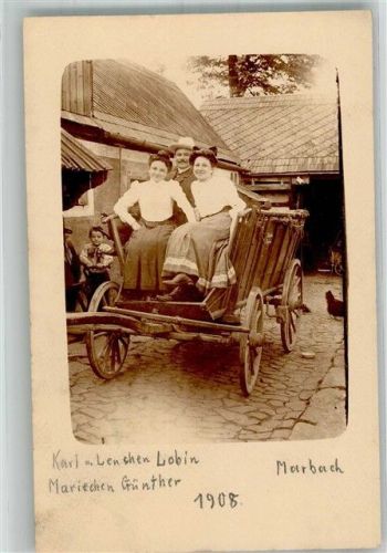 Marbach 1908 Bauernhof Innenhof Fuhrwagen Bewohner