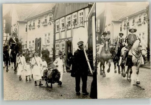Mengeringhausen Schützenumzug 1930 Festgruppe Reiter Ort handschriftlich