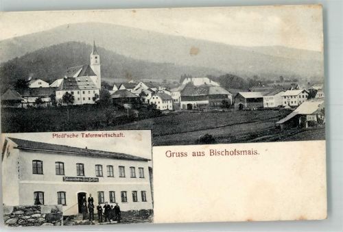 Bischofsmais 1909 Gasthaus Pledl St. Jakobus-Kirche
