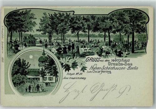Hohenschönhausen 1904 Gasthaus Oranke-See Gartenwirtschaft