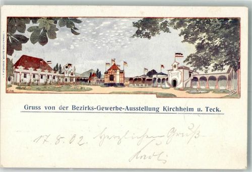 Kirchheim 1902 Bezirksgewerbe-Ausstellung Kirchheim u. Teck Ausstellungshallen
