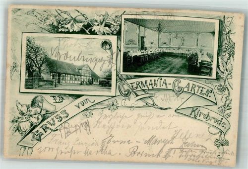 Kirchrode 1903 Gasthaus Etablissement Germania-Garten Festsaal Zwerg sign. F.B.