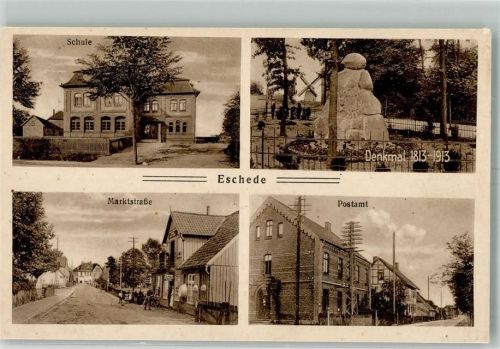 Eschede Marktstraße Schule Post Denkmal 1813-1913