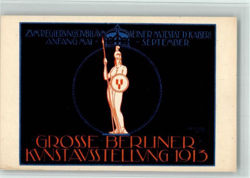 Berlin Mitte 1913 Grosse Kuntausstellung Künstlerkarte