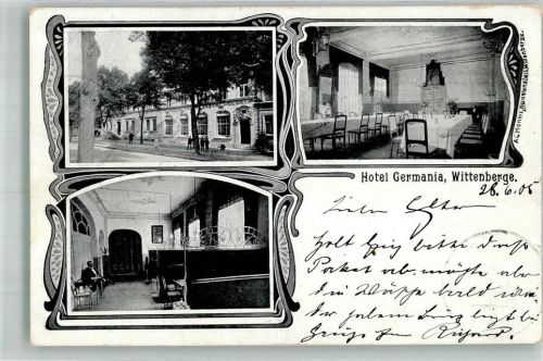 Wittenberge 1905 Hotel Germania Festsaal Gastraum