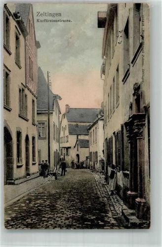 Zeltingen 1915 Kurfürstenstrasse Bahnpost Triebis-Bullay Zug 17