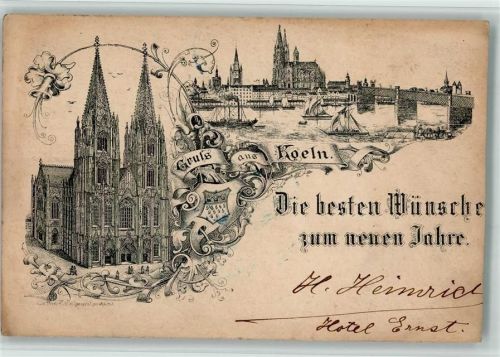 Köln Altstadt-Süd 101 Vorläufer 1886 sehr selten Neujahr