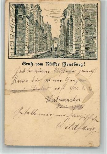 Arnsburg Vorläufer Druck um 1880 - 1889 Kloster Arnsburg