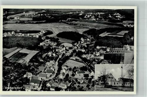Wolkersdorf Fliegeraufnahme Gasthaus-Metzgerei Drexler Maibaum