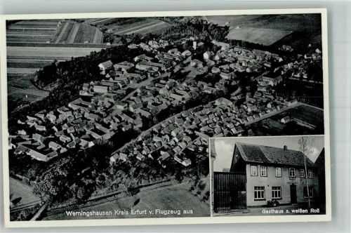 Werningshausen Fliegeraufnahme Gasthaus-Metzgerei zum weißen Roß