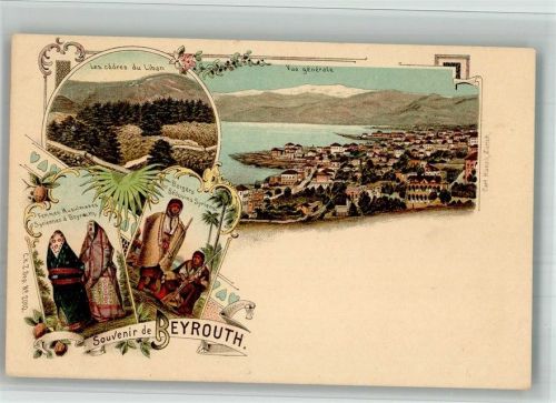 Beirut Tracht Beduinen Lithographie