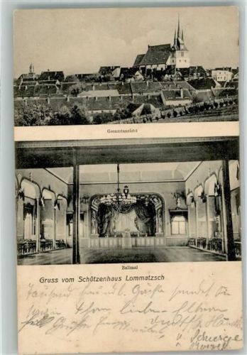 Lommatzsch 1909 Gasthaus Schützenhaus Ballsaal