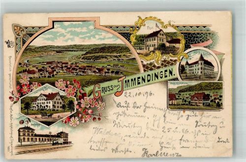 Immendingen 1896 Gasthaus zum Falken Bahnhof Altes Schloss Post
