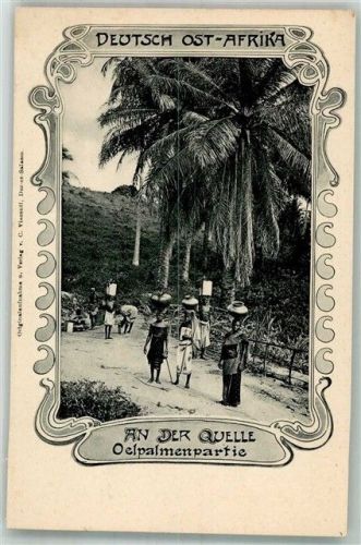 1900 Jugendstil Ornamente An der Quelle Ölpalmenpartie Wasserträger Verlag Vincenti
