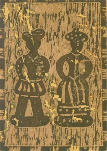 Trachtenfiguren KEINE AK Korkkarte AK aus Kork