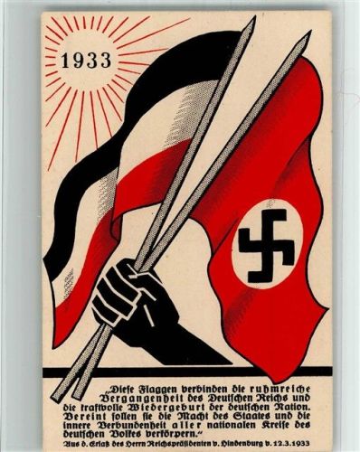 1933 Die Flaggen verbinden die ruhmreiche Vergangenheit