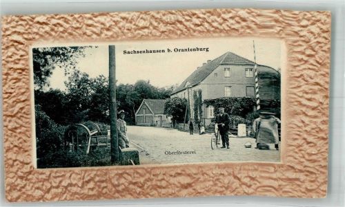 Sachsenhausen Oberförsterei Schranke Radfahrer Passepartout