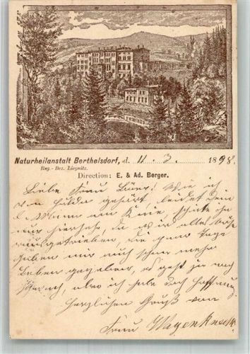 Hirschberg im Riesengebirge 1898 Berthelsdorf Kurhaus Hotel Vorläufer Lithographie