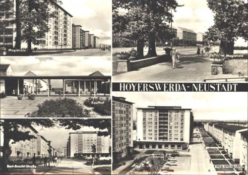 Hoyerswerda 1969 Kaufhof Bert Brecht Str. Magistrale, KEINE AK, ca. 21x14,6 cm; Eckknick