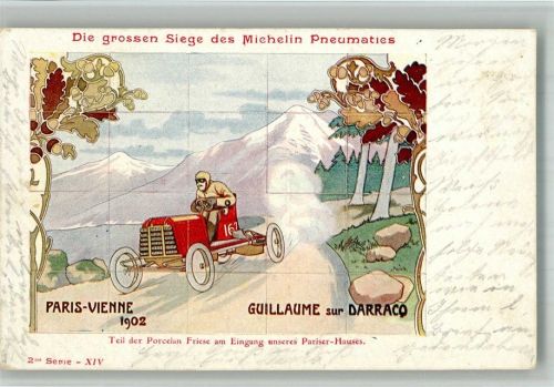 Wien Michelin Pneu Paris Vienne Guillaume sur Darraco 1907
