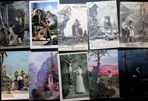 Lot mit 21 AK Flurkreuz / Marterl Posten 21 bis 100 AK