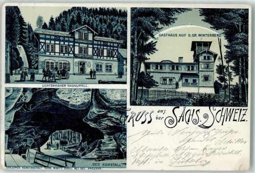 Lichtenhain 1915 Gasthaus Lichtenhainer Wasserfall Der Kuhstall Großer Winterberg