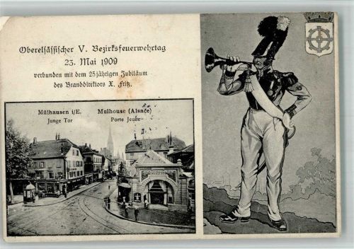 Mulhausen 1909 Feuerwehr Oberelsässischer V. Bezirksfeuerwerhtag