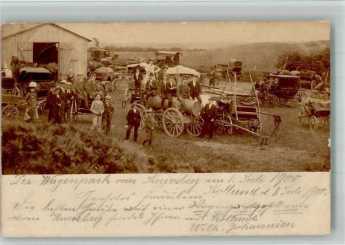 Krusa 1900 Wagenpark vom Knevelsberg Privatfoto AK Ort lt. Stempel