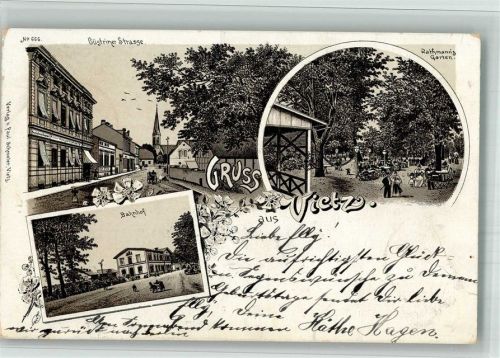 Vietz 1899 Bahnhof Gasthaus Rathmann Cüstriner Strasse Lithographie