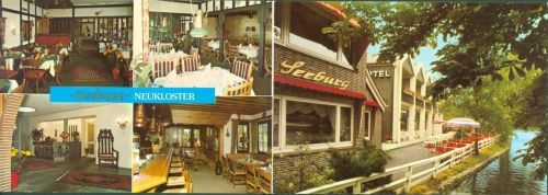 Neukloster Hotel Gasthaus Seeburg Innen-und Aussenansicht Klappkarte